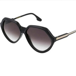 Victoria Beckham Sunglasses Round Glasses Designer VB624S 001 Black Silver 60MM